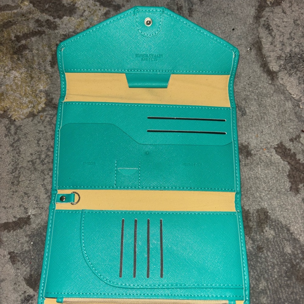 Zoppen Travel Wallet Turquoise Tri-fold Organizer/Passport RFID Blocking